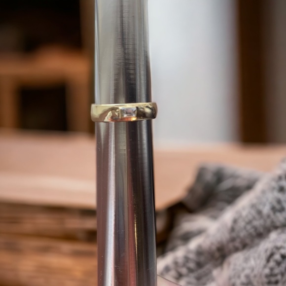 Clear Cubic Zirconia & Gold Plated Unisex Fashion Ring Woman’s Jewelry Mens Ring - Picture 4 of 5